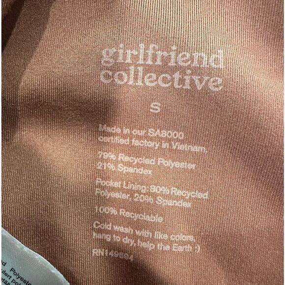 Girlfriend collective compressive high rise pocket leggings tan brown - Picture 5 of 6